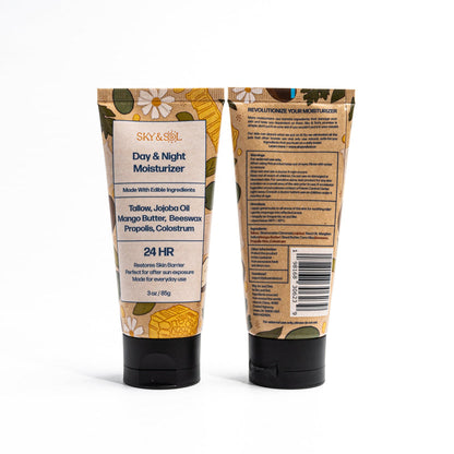 Sky and Sol Everything Cream | 100% Grass Fed Beef Tallow Moisturizer for Face and Body | Day & Night Skincare | Safe Natural Edible-Grade Ingredients | After-Sun Care | All Skin Types | 3 oz